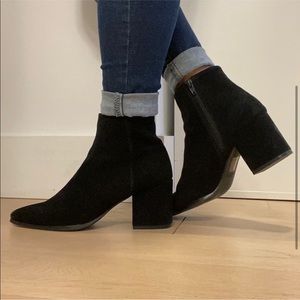 Aldo black Suede pointed / almond toe Ankle Boot